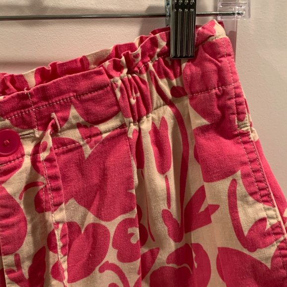 4/$20 Uniqlo Marimekko Pink Floral High Waisted Linen Blend Shorts, Size Small - Picture 9 of 12